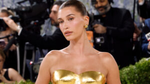 Something’s Missing From Hailey Bieber’s Opaque White Manicure—See the Photos